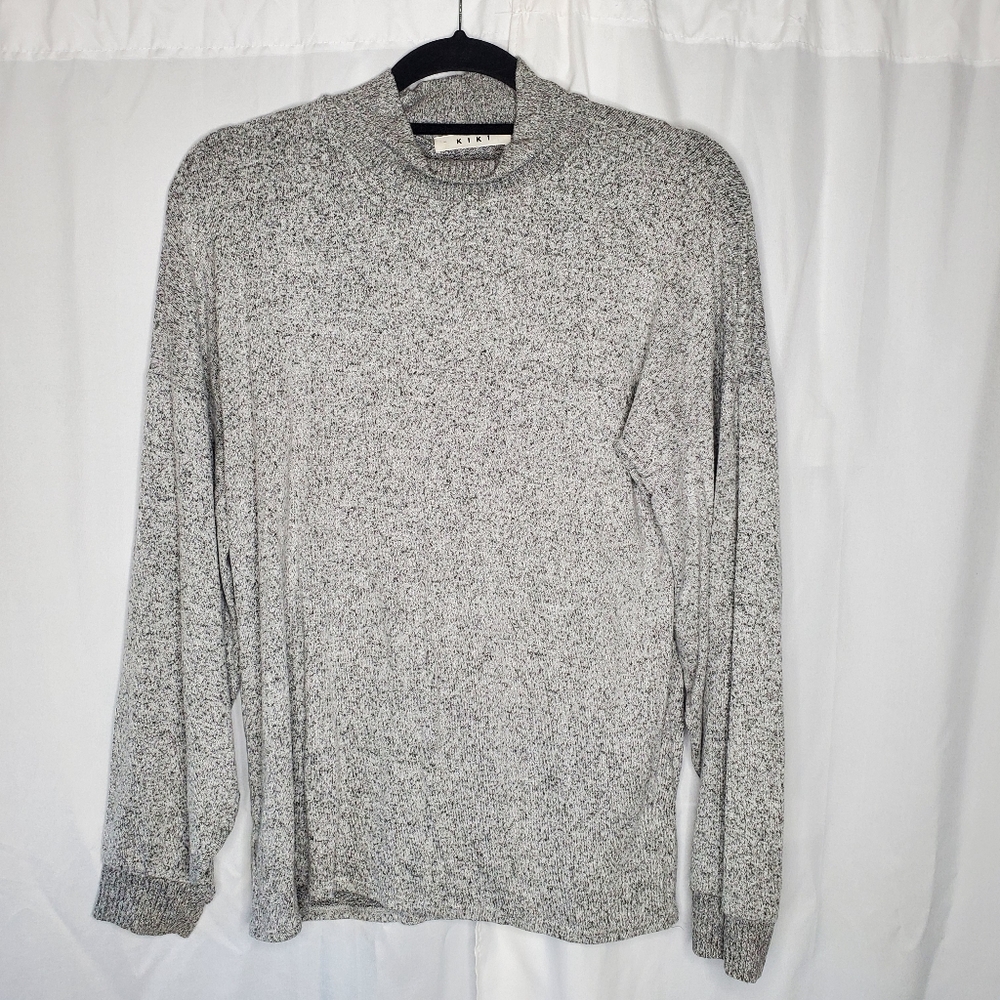 ♧ Kiki Heather Gray Mock Neck Long-sleeved Sweater Size Medium
